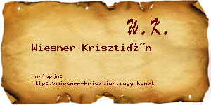 Wiesner Krisztián névjegykártya